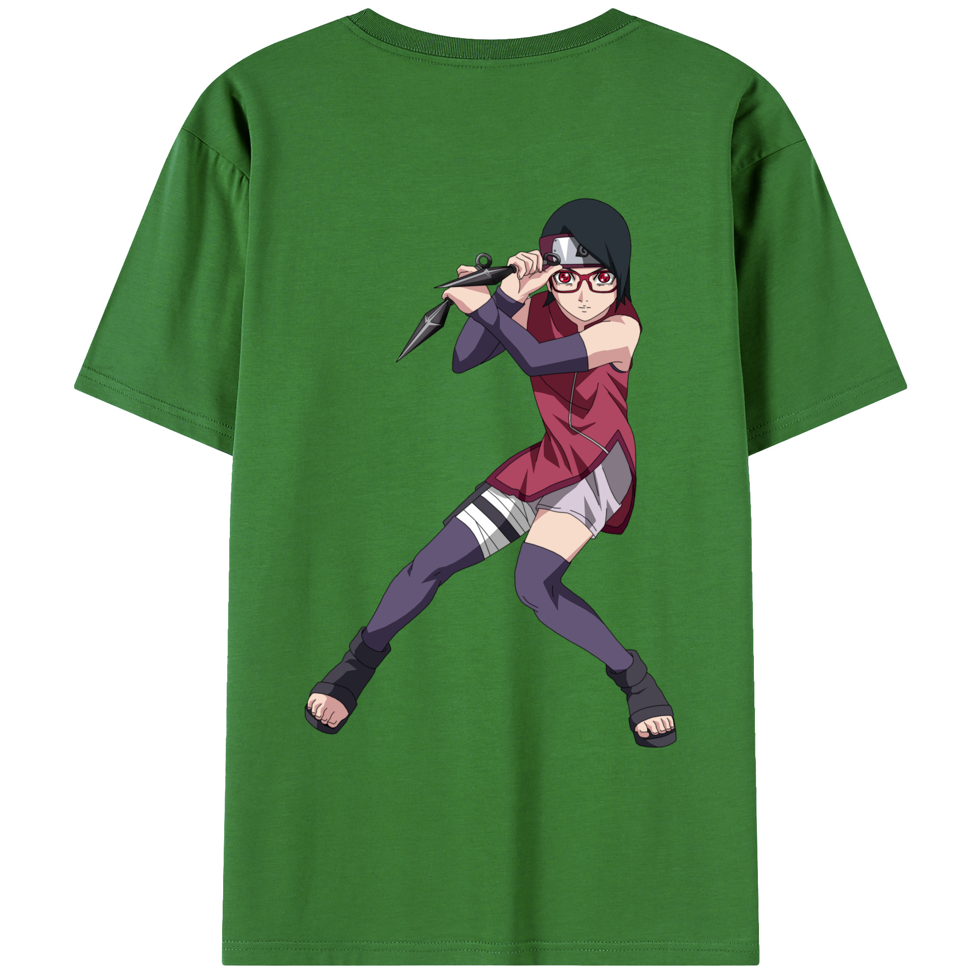 （画像用） NARUTO -ナルト- うちは サラダ Uchiha Sarada レディース半袖Tシャツ(バックプリント)